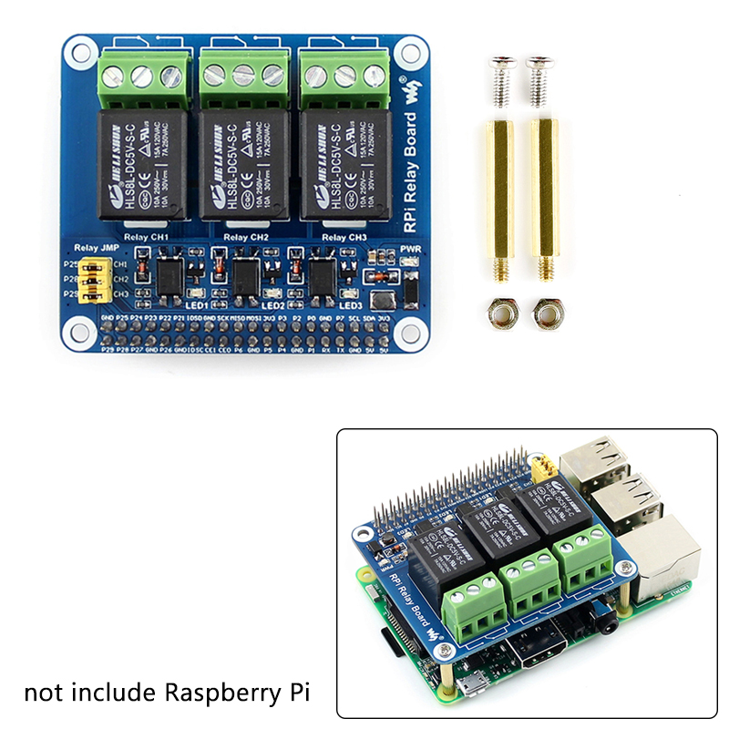 Home Automation Raspberry Pi - Papan ekspansi Relay 3 saluran, modul