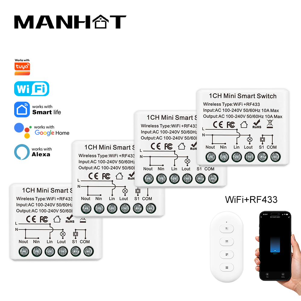 Home Automation Ideas - 10A Mini WIFI Smart Switch RF433Mhz