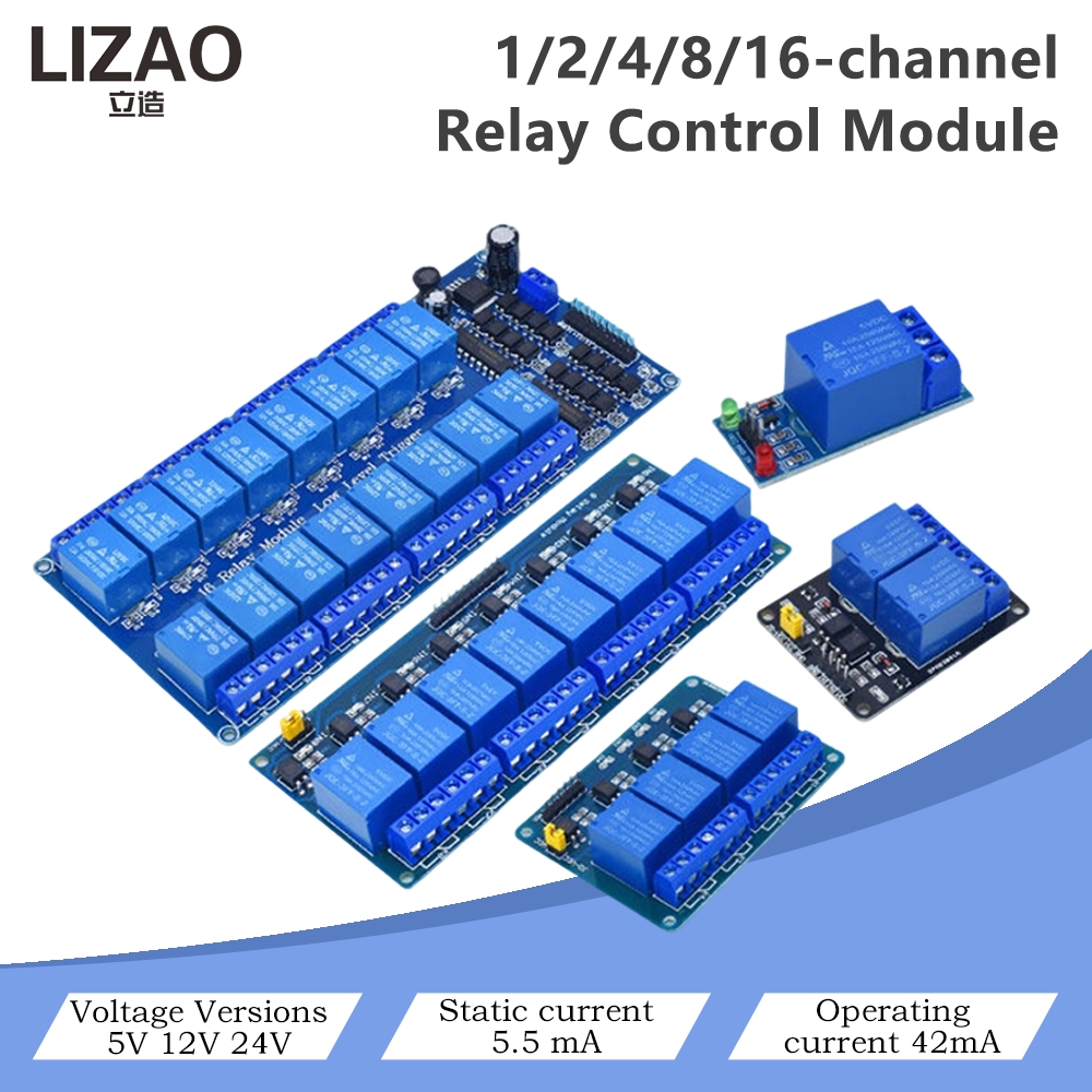 Home Automation Diy Projects - Modul Kontrol Relay 5V/12V/24V 1/2/4/8/16 Saluran,