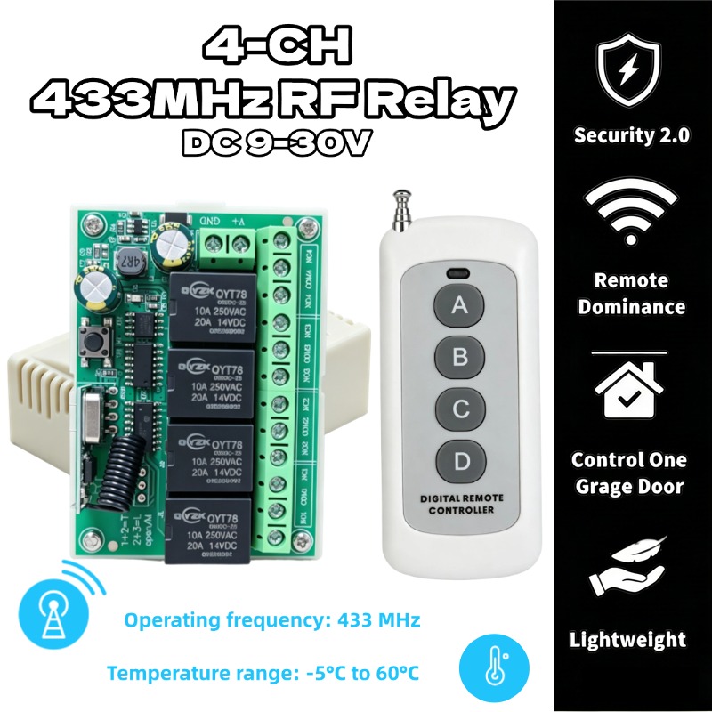 433Mhz Receiver Module - Modul Penerima Relay 4CH DC 12V