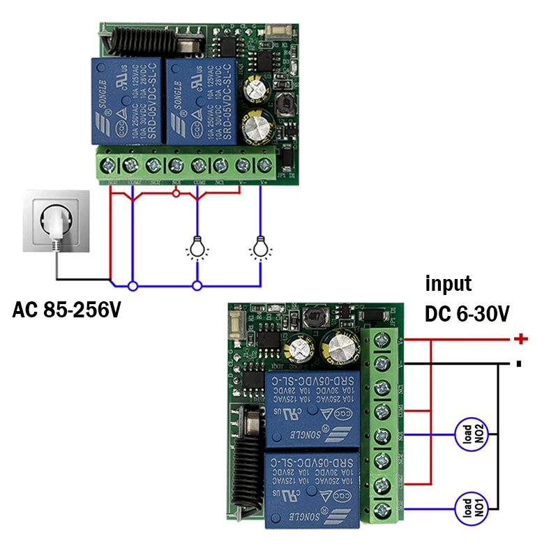 DC 9V 12V 24V AC 85-250V 2CH M - 433Mhz Receiver Module ulasan dan harga