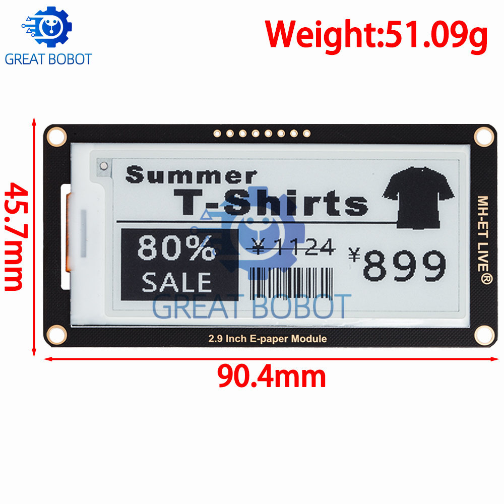 Layar tampilan EInk e-paper mo - Display Epaper 2.9 ulasan dan harga