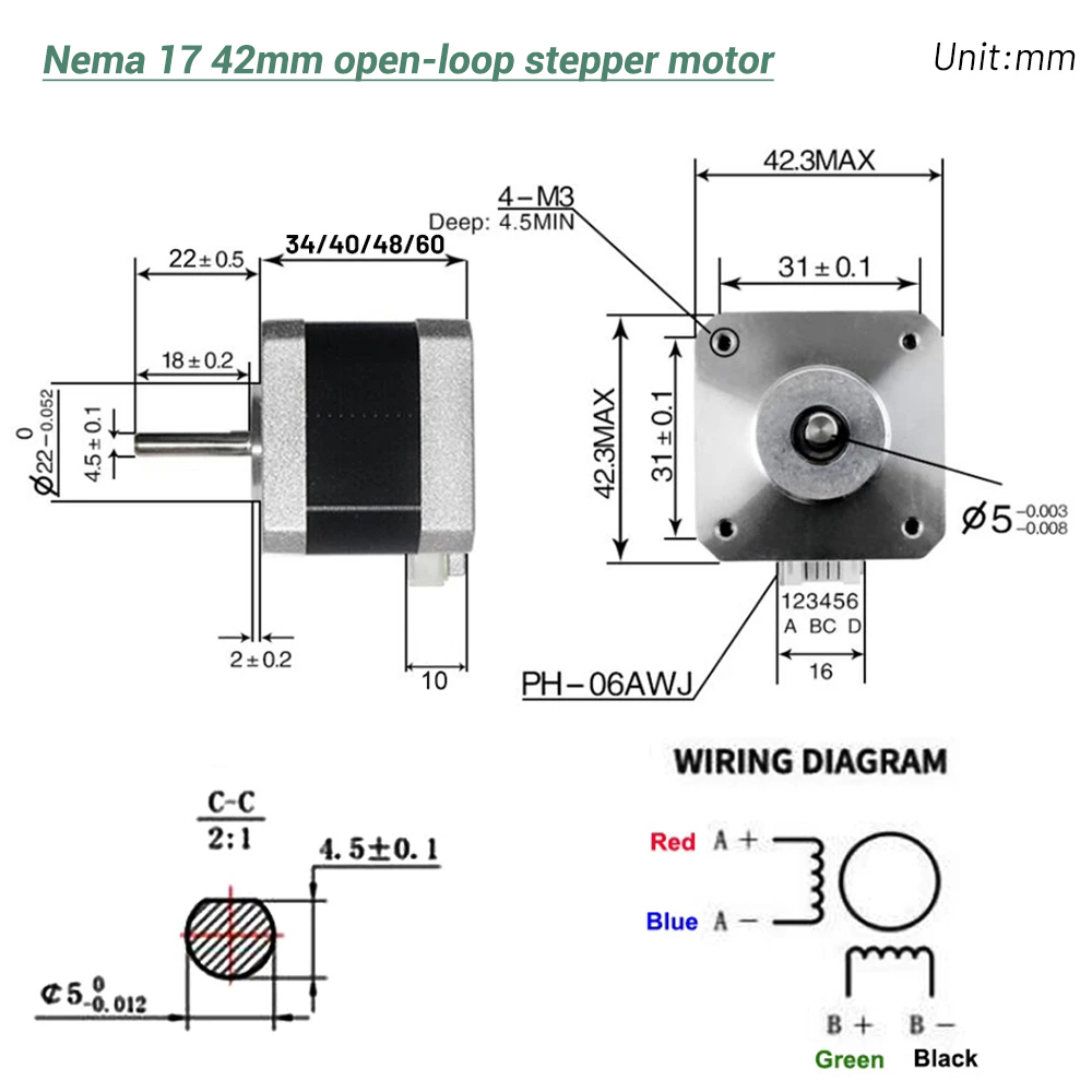 Motor Stepper Nema17 42 Motor  - Diy Automation ulasan dan harga