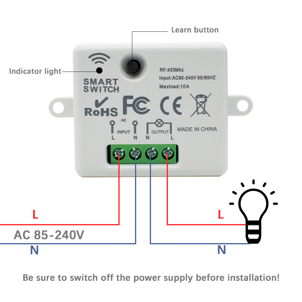 220V 1CH Sakelar Remote Contro - 433Mhz Receiver Module ulasan dan harga